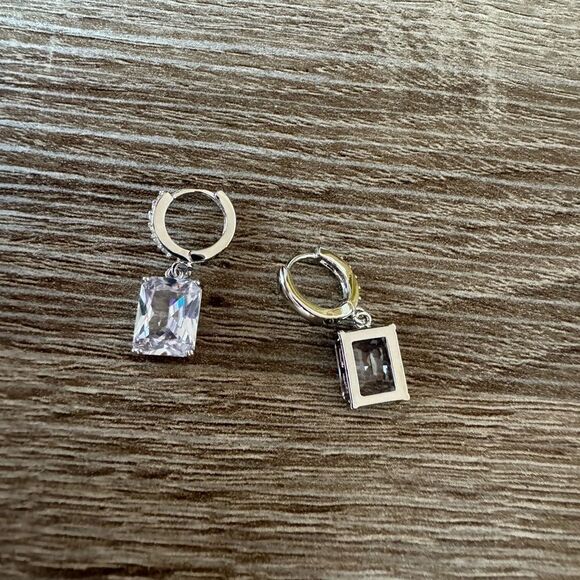 Diamond hoop earrings N680 - Picture 3 of 4